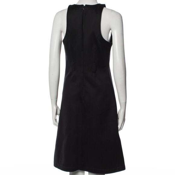 Courreges Sleeveless A-line Mod Style Mini Dress Wool 36 XS Black - Picture 2 of 5